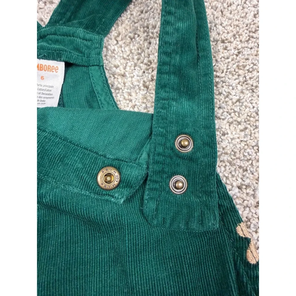Gymboree Jumper Dress Kids Size 6 Green Gingerbread Corduroy Overall